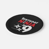 9歳忍者パーティースターキッズ9誕生日 ペーパープレート (アングル)