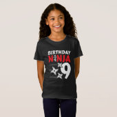 9歳忍者パーティースターキッズ9誕生日 Tシャツ (正面フル)