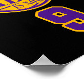 9歳誕生日バスケットボールボールパープル ポスター (角)