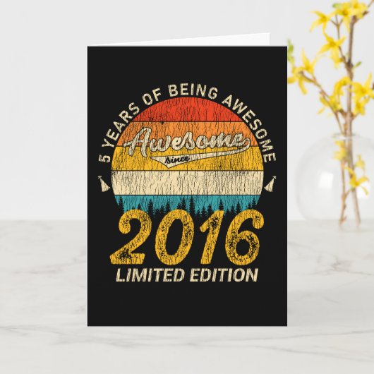 9歳2016レトロ第9素晴らし誕生日ギフト カード (黄色い花)