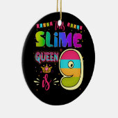 9歳9誕生日スライムクイーンガールパーティー セラミックオーナメント (右)