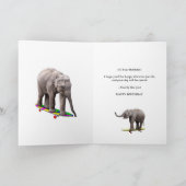 9歳、象の誕生日カードおめでとう カード (内部)