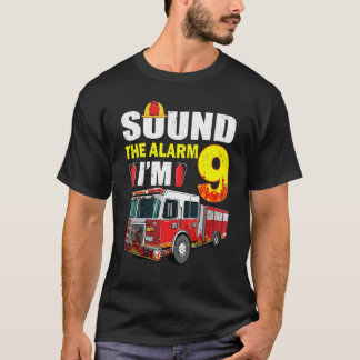 9歳It's My 9誕生日Boy Fire Truck Fir Tシャツ