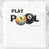 9球と8球プール遊スティッカー 長方形シール (バッグ)