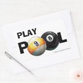 9球と8球プール遊スティッカー 長方形シール (封筒)
