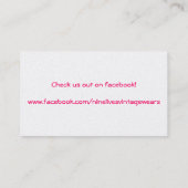 9生命ヴィンテージはロゴ猫を身に着けています 名刺 (裏面)