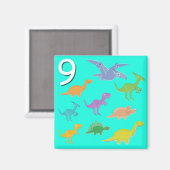 9番恐竜の数 マグネット (正面/裏面)