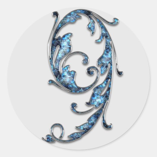 9番目のシールのモノグラム ラウンドシール (正面)