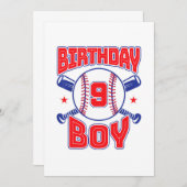 9番目の誕生日の大ビッグナンバー9 招待状 (正面/裏面)