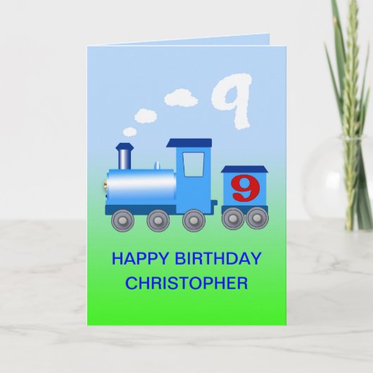 9番目の誕生日カードに名前を追加する カード (正面)