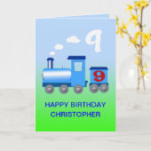 9番目の誕生日カードに名前を追加する カード (黄色い花)