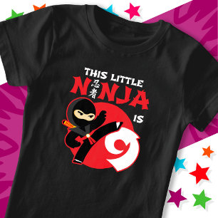 9番目の誕生日9歳の子供のパーティーリトル忍者9 Tシャツ