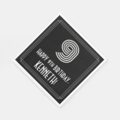 9番目の誕生日:インスパイアアールデコの検索: "9" +名前 スタンダードランチョンナプキン (角)