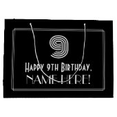 9番目の誕生日:インスパイアアールデコの「9」の外観と名前 ラージペーパーバッグ