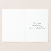 9番目の誕生日:インスパイアアールデコの「9」の外観と名前 箔カード (内部)