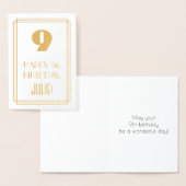 9番目の誕生日:インスパイアアールデコの「9」の外観と名前 箔カード (ディスプレー)