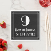 9番目の誕生日~インスパイアアールデコ見る"9",名前 スタンダードランチョンナプキン (インサイチュ)
