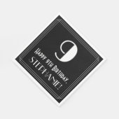 9番目の誕生日~インスパイアアールデコ見る"9",名前 スタンダードランチョンナプキン (角)