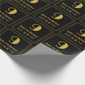 9番目の誕生日~インスパイアアールデコ見る"9",名前 ラッピングペーパー (角)