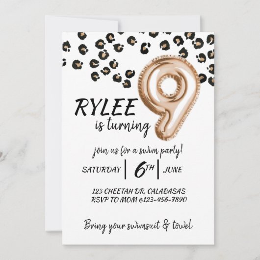9番目の誕生日，チーター，女の子パーティー，ヒョウ (正面)