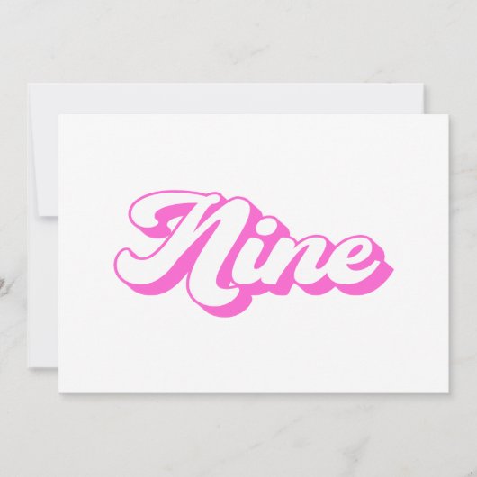 9番目誕生日レトロガール 招待状 (正面)