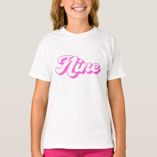9番目誕生日レトロガール Tシャツ