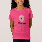 9番第9誕生日風船名ピンクバルーン Tシャツ (正面)