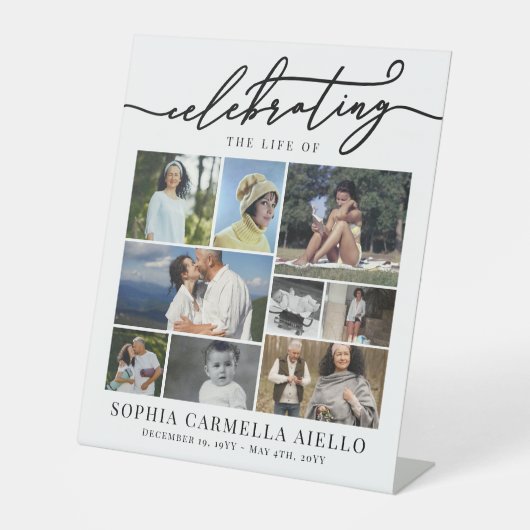 9祝写真コラージュの生涯 台座サイン (正面)