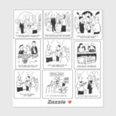 9種類のおもしろいマ結婚ンガ シール (シート)