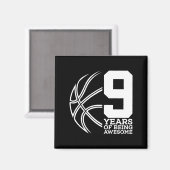 9素晴らし年Bysketbyll 9誕生日 マグネット (正面/裏面)