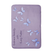 9紫の青の蝶バイオレット バスマット (正面縦)