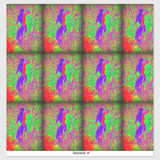 9紫色の溝深いヒッピーのマーメイド シール (シート)