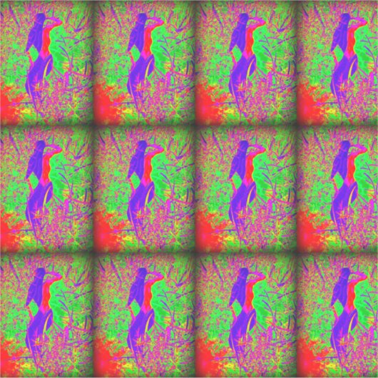 9紫色の溝深いヒッピーのマーメイド シール (正面)