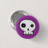 9紫色スカル 缶バッジ (正面&裏面)