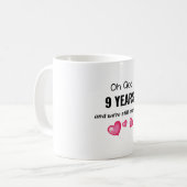 9結婚周年おもしろい記念品 コーヒーマグカップ (正面左)