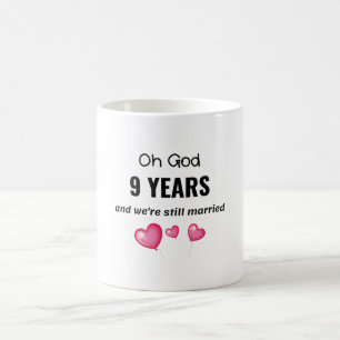 9結婚周年おもしろい記念品 コーヒーマグカップ