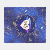 9結婚周年記念ラピスラズリカラー フリースブランケット (正面(横))