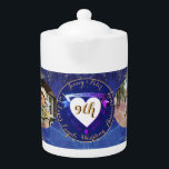 9結婚周年記念ラピス2枚写真ティーポット<br><div class="desc">これはおもしろいだ。9周年ラピスラズリ結婚イメージティーポットは、あなたの豪華な写真と一緒に、あなたの愛を称える!私は"を念頭に置いたはっきりしたと、ラピスラズリとメダリオンの文字と私のハートと一緒にファンシー、あなたの特別な日のためのregalと適切なデザインを作るデザインした!</div>