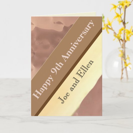 9結婚周年記念柳・銅 カード (黄色い花)