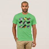 9羽の北東米国の裏庭の鳥 Tシャツ (正面フル)