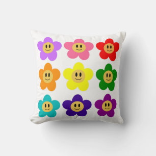 9色のレインボープライドカラーの花 LGBT クッション