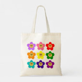 9色のレインボープライドカラーの花 LGBT トートバッグ (裏面)