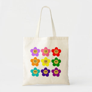 9色のレインボープライドカラーの花 LGBT トートバッグ