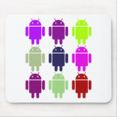 9虫Droids (人間の特徴をもつ多数の紫色色) マウスパッド (正面)