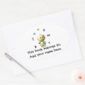 9蝶のバウンド男の赤ちゃん 楕円形シール (封筒)