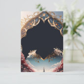 9行のカスタマイズ文字おとぎ結婚話 招待状 (スタンド正面)