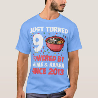 9誕生日かわいいアニメラーメン9歳ガールズ Tシャツ