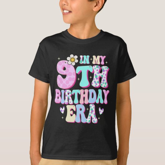 9誕生日の私の時代の女の子9日目9歳 Tシャツ (正面)