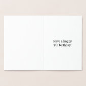9誕生日はっきりした- "9歳!" ゴールドフォイルカード 箔カード (内部)
