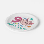 9誕生日アクソロトル9歳かわいいアクソロトルS ペーパープレート (アングル)